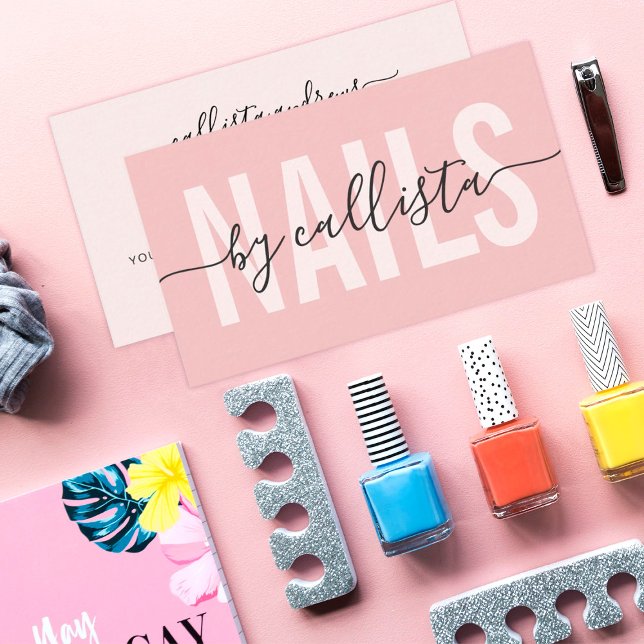 Elegant Modern Simple Typography Nail Artist Business Card (Creator Uploaded)