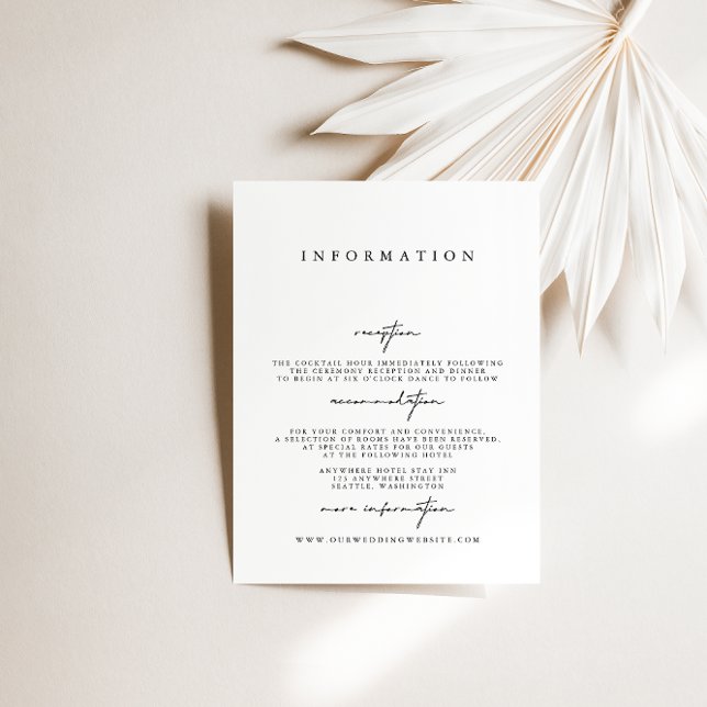 Elegant Modern Simple Wedding Enclosure Cards (Creator Uploaded)
