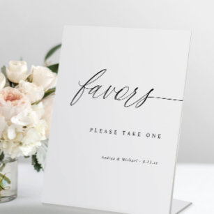Elegant Modern Simple Wedding Favours Table Sign