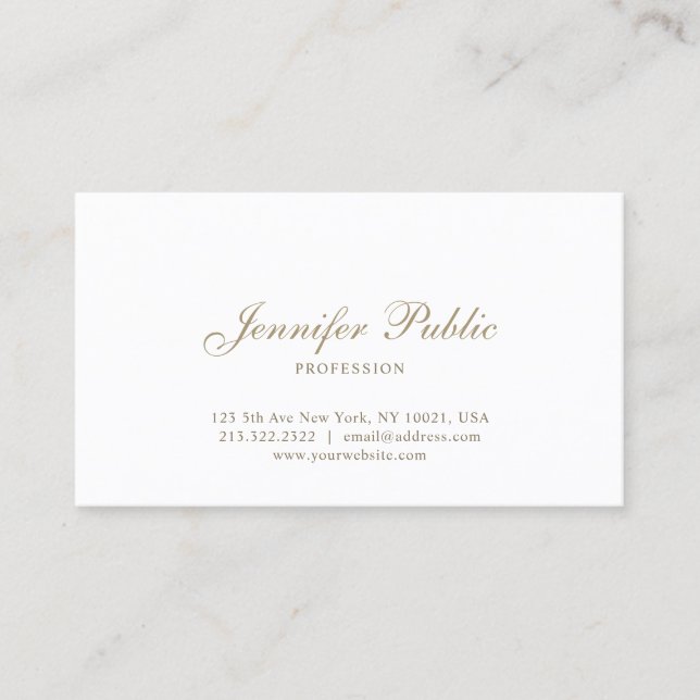 Elegant Modern Sleek Chic Graphic Design Plain Business Card (Front)