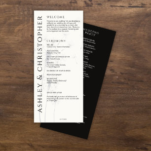 Elegant Modern Smoke Black Wedding Programme