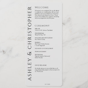 Elegant Modern Smoke Black Wedding Programme