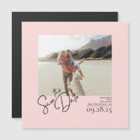 Elegant Modern Soft Pink Save the Date Photo