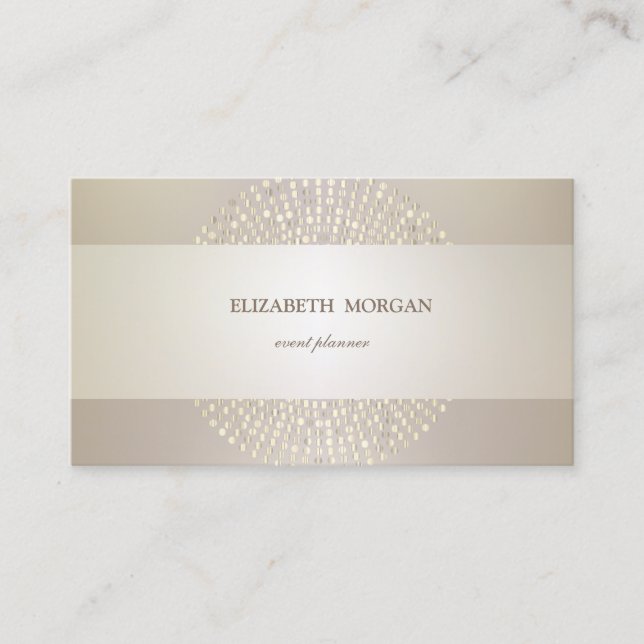 Elegant Modern  Sophisticated,Dots,Striped Business Card (Front)