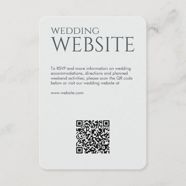 Elegant Modern Space Grey Wedding Enclosure Card (Front)