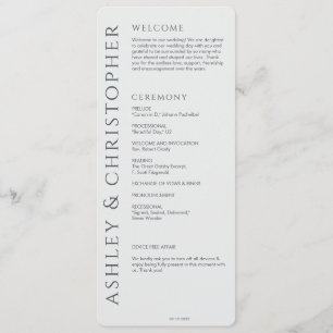 Elegant Modern Space Grey Wedding Programme