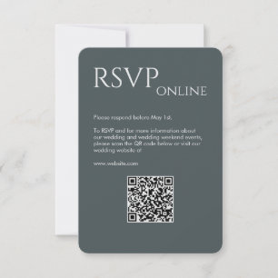 Elegant Modern Space Grey Wedding RSVP Card