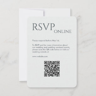 Elegant Modern Space Grey Wedding RSVP Card