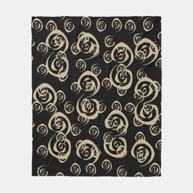 Elegant modern spirals patterns fleece blanket (Front)