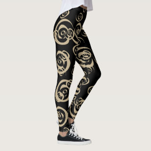 elegant modern spirals patterns leggings