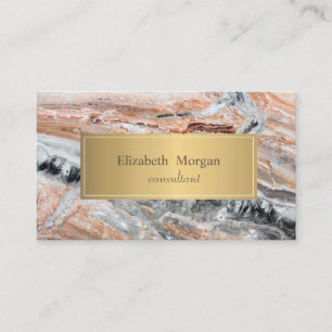Elegant Modern Stone Marble Gold Business Card