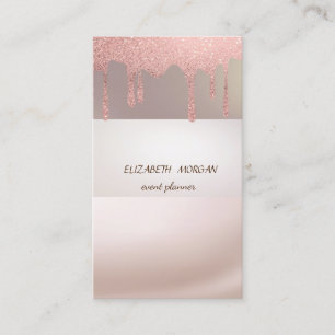 Elegant Modern Stripe , Glitter Drops Business Card