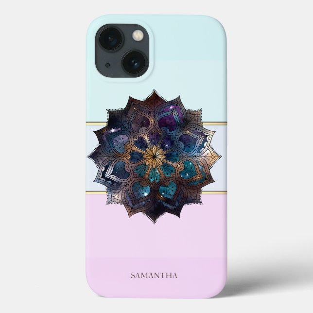 Elegant Modern Striped,Ombre Mandala Case-Mate iPhone Case (Back)