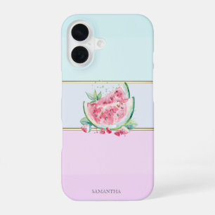 Elegant Modern Striped Watermelon iPhone 16 Case