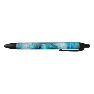 Elegant modern stylish blue agate geode stone ink pen