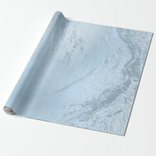 Elegant modern stylish blue glitter marble wrapping paper
