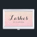 Elegant modern stylish chick glitter lashes business card holder<br><div class="desc">Pretty faux glitter texture and elegant calligraphy font.</div>