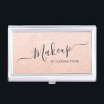 Elegant modern stylish chick glitter makeup business card holder<br><div class="desc">Pretty faux glitter texture and elegant calligraphy font.</div>