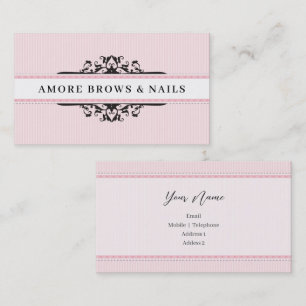 ELEGANT MODERN stylish divine vintage pink black Business Card