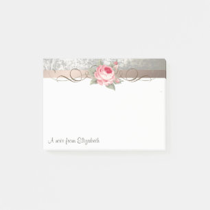 Elegant Modern Stylish,Flower-Personalised Post-it Notes