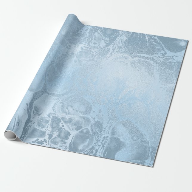Elegant modern stylish fresh blue marble wrapping paper (Unrolled)