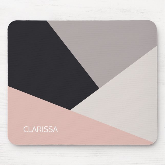 Elegant modern stylish geometric colour block mouse pad (Front)