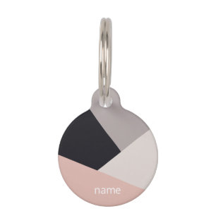Elegant modern stylish geometric colour block pet tag
