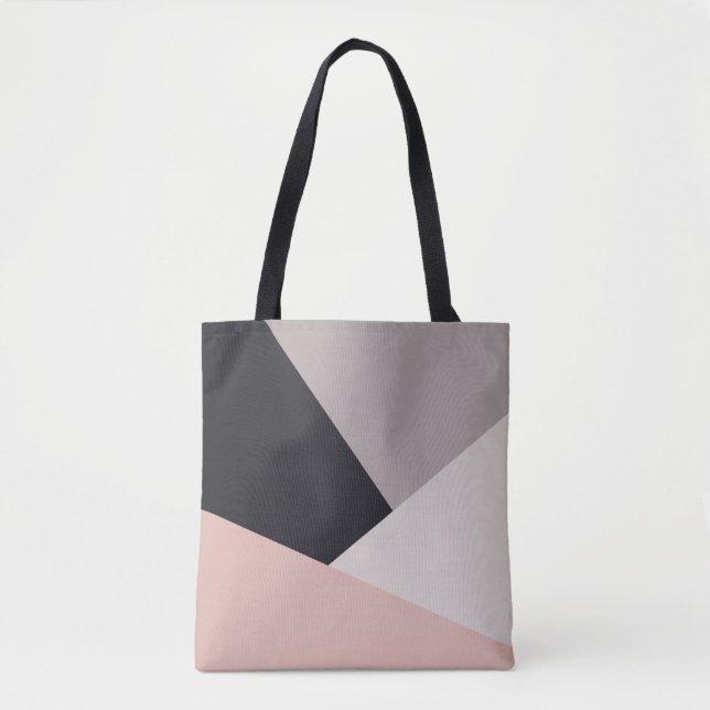 Elegant modern stylish geometric colour block tote bag (Front)