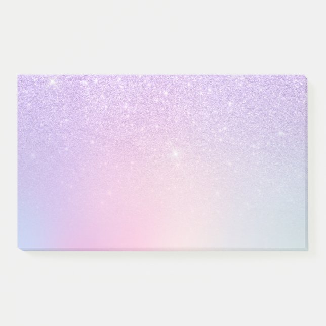 Elegant modern stylish girly ombre purple glitter post-it notes (Front)