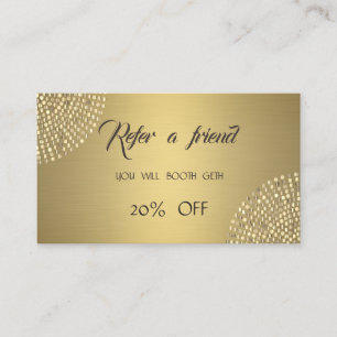 Elegant Modern Stylish ,Gold Dots Referral Card