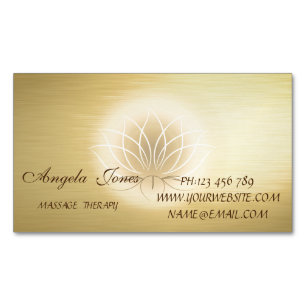 Elegant Modern Stylish Gold Lotus Flower Magnetic Business Card