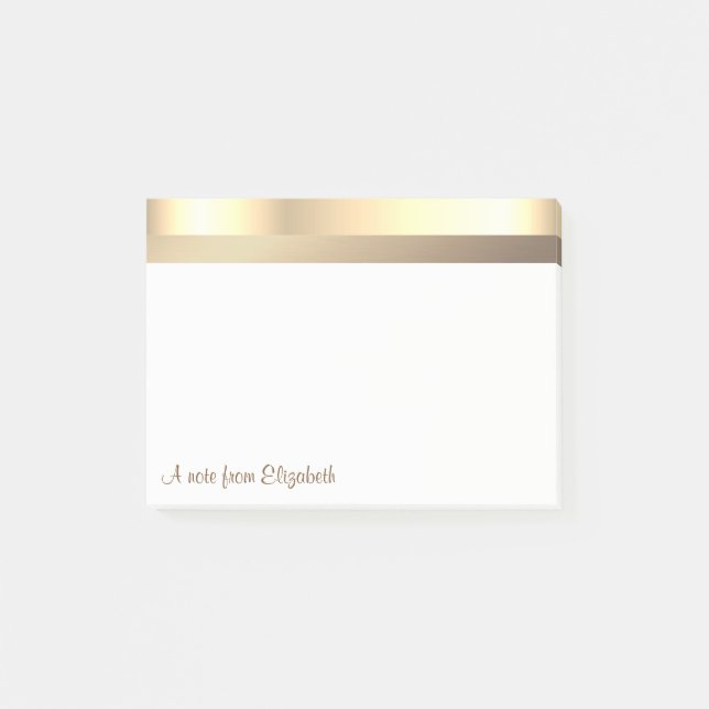 Elegant Modern Stylish Gold -Personalised Post-it Notes (Front)