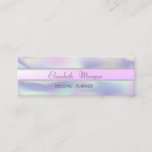 Elegant Modern Stylish Hologtaphic,Pearls Mini Business Card