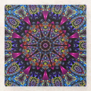 Elegant Modern Stylish Kaleidoscope Glass Coaster