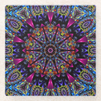 Elegant Modern Stylish Kaleidoscope Glass Coaster