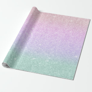 Elegant modern stylish mermaid colours glitter wrapping paper