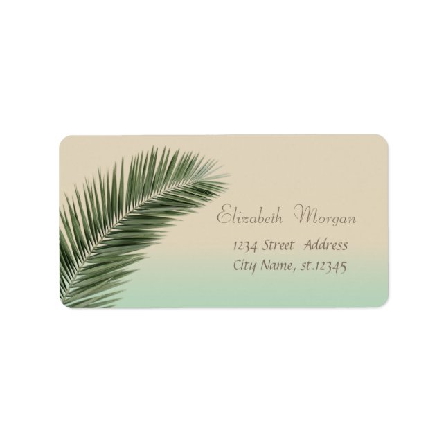 Elegant Modern Stylish,Palm Leaves Label (Front)