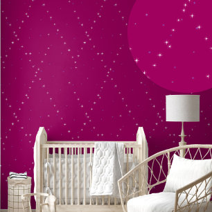 elegant modern stylish Pink Starry Night  Wallpaper