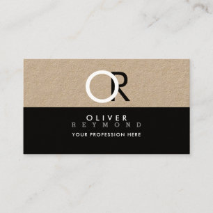 elegant, modern & stylish professional kraft/black business card