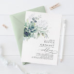 Elegant Modern Succulents Silver Greenery Wedding<br><div class="desc">Beautiful and unique silver foil succulents greenery wedding invitations</div>