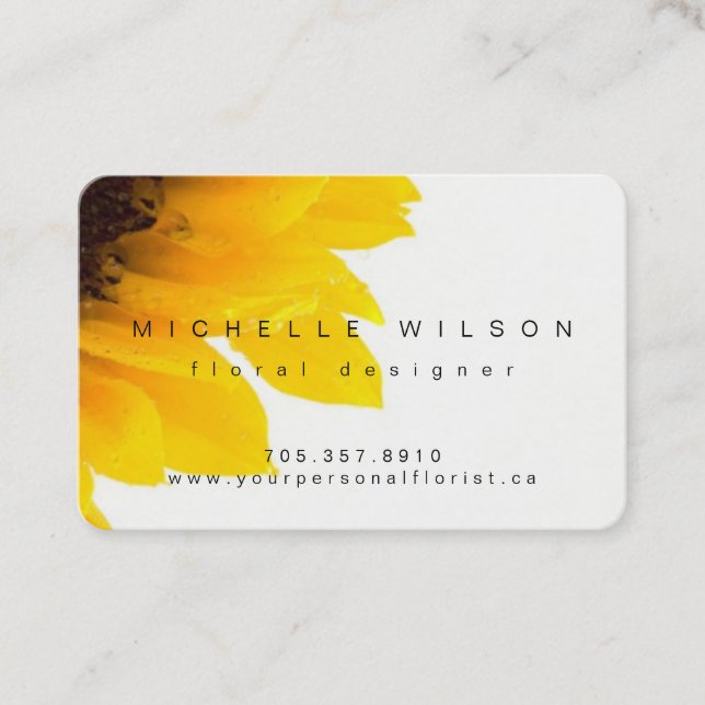 Elegant Modern Sunflower Business Card (Front)