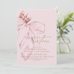 Elegant & Modern Sweet 16 Blush Pink Birthday  Invitation