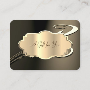 Elegant Modern Swirl Gold Frame Discount Card