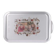  Elegant & Modern Tan Red Add Your Photo Christmas