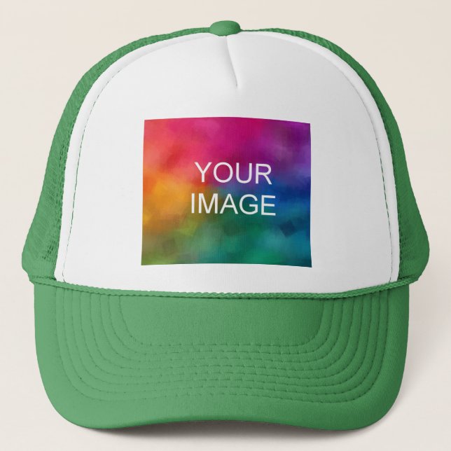 Elegant Modern Template Create Your Own Upload Trucker Hat (Front)