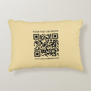 Elegant Modern Template Custom QR Code Gold Colour Decorative Cushion
