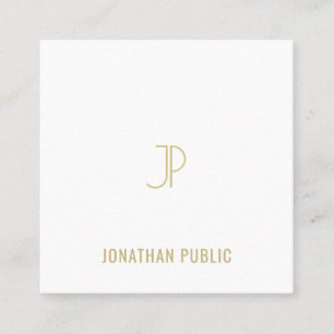 Elegant Modern Template Gold Monogram Trendy Square Business Card