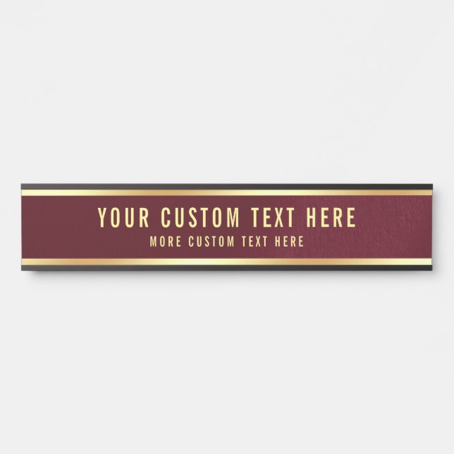 Elegant Modern Template Your Custom Text Here Door Sign (Front)