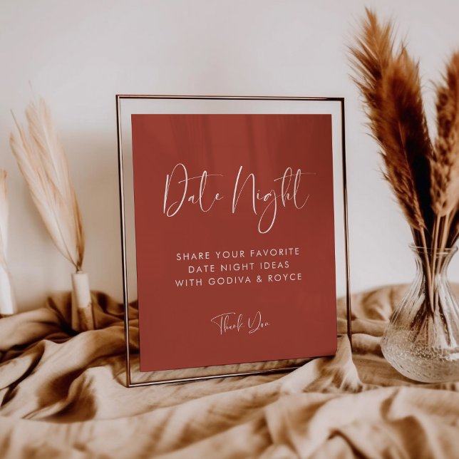 Elegant & Modern Terracotta Date night ideas sign (Creator Uploaded)
