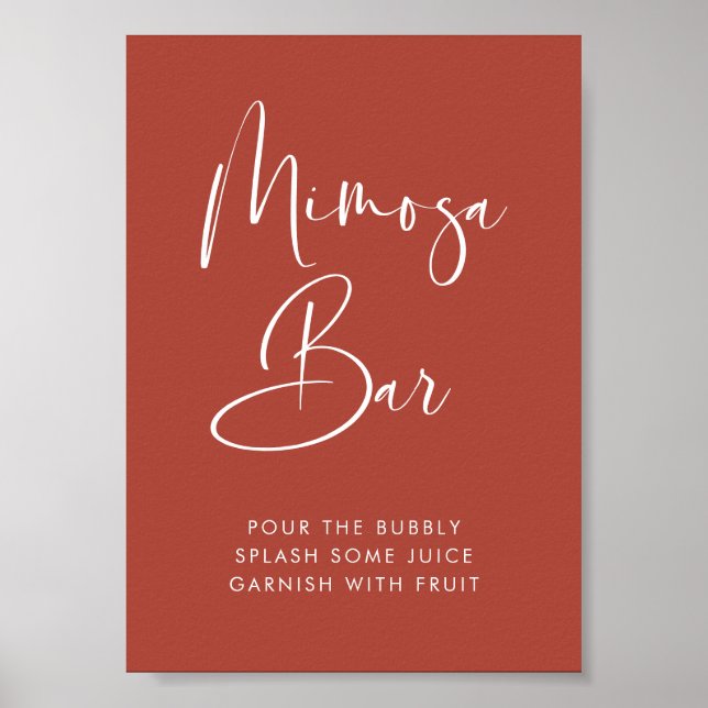 Elegant & Modern Terracotta Mimosa bar sign (Front)